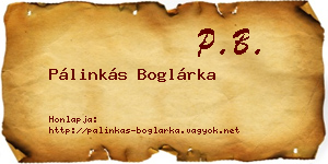 Pálinkás Boglárka névjegykártya